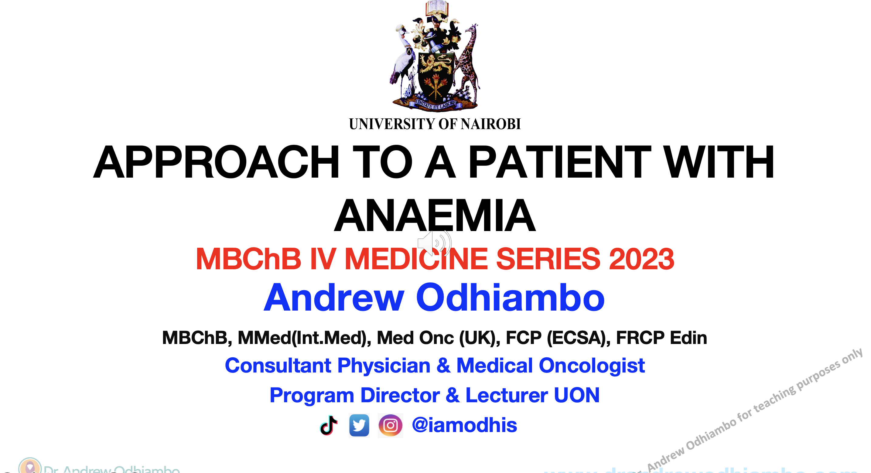 VIDEO LINK DR ANDREWS LECTURES