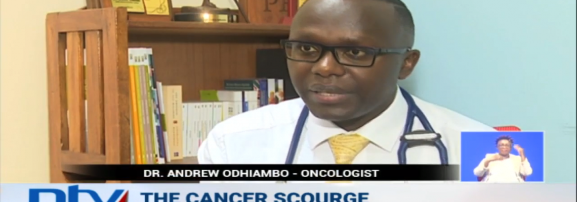 Dr. Andrew discusses how immunotherapy works during an interview with NTV reporters 